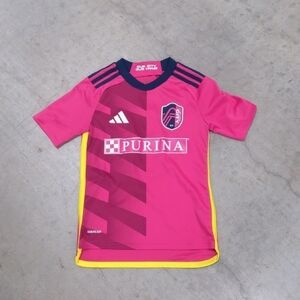 Adidas Saint Louis City Sc Red Jersey with Yellow Trim Size Small